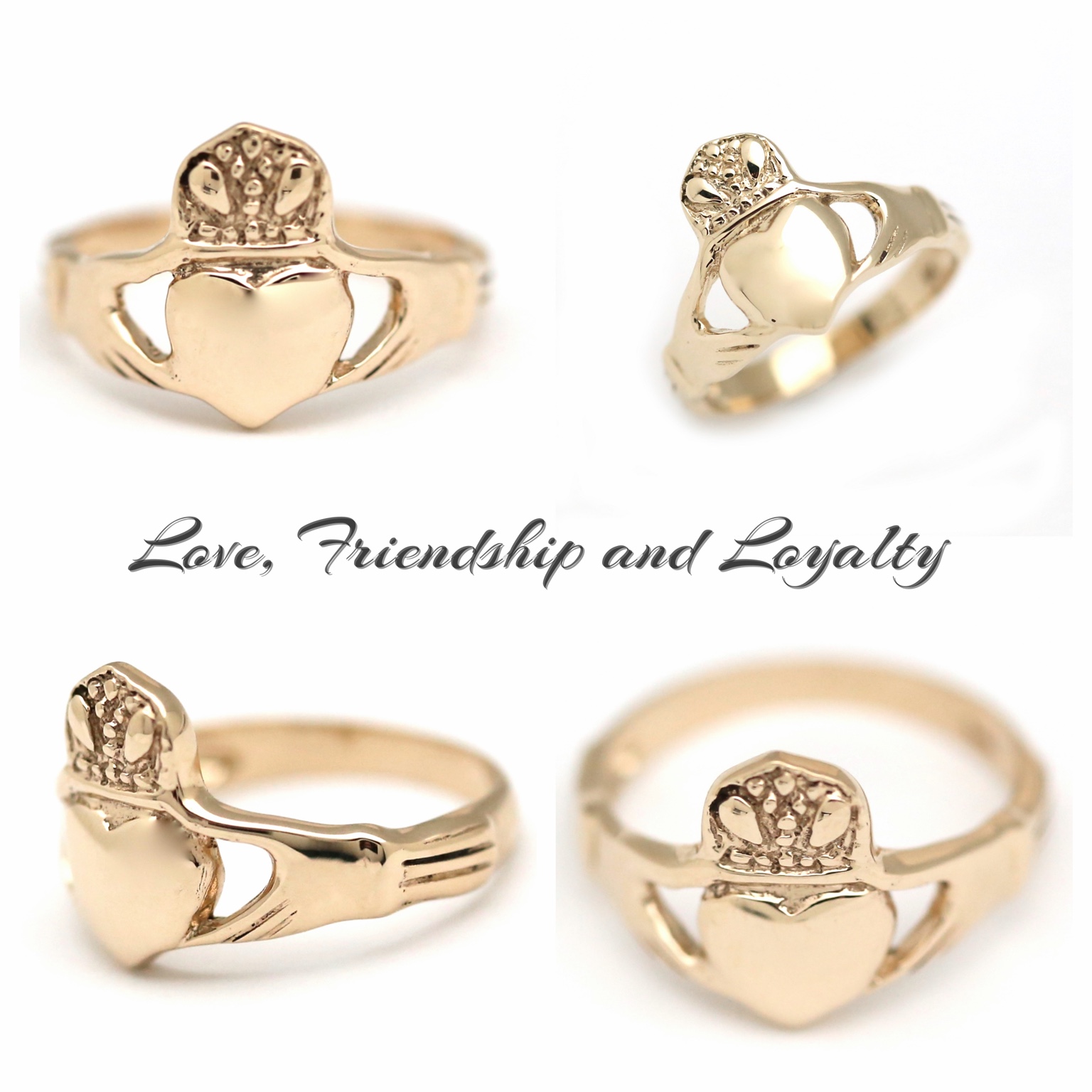แหวนคลาดาร์ฮ (Claddagh ring) ทำจากทอง 14K (สามารถแก้ขนาดแหวนได้ทุกไซด์ หรือ ทำเป็น 18K และ 9K ได้ ใช้ระยะเวลา 2-3 วัน)