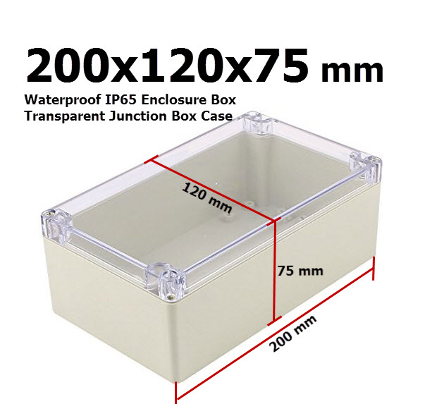 200x120x75 mm Waterproof IP65 Enclosure Box Transparent Junction Box Case