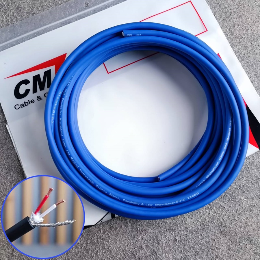 สีน้ำเงิน ขด10เมตร CM สายไมค์สเตอริโอ 6mm M2-2323 สายไมค์ST 23AWG M2 2323 สายสัญญาณ ST สายไมค์CM สายไมค์ 6mm เอไอ-ไพศาล