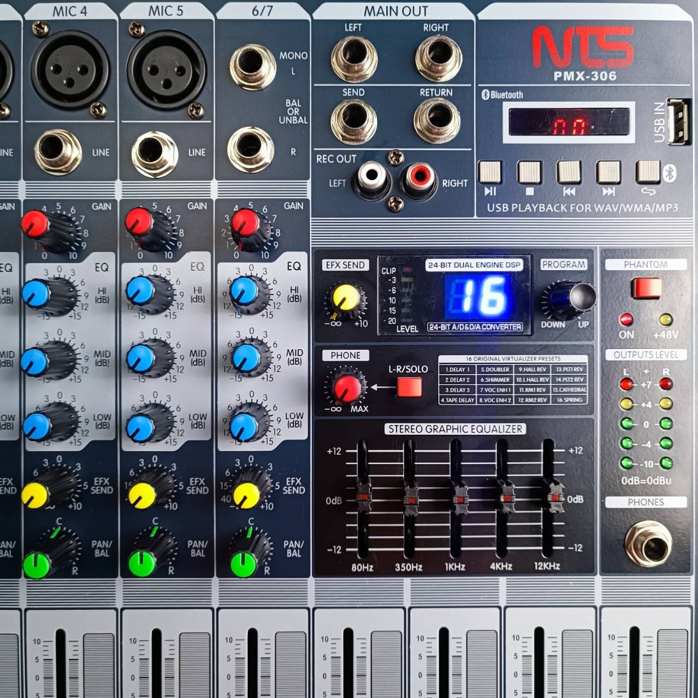 NTS PMX306 POWERMIXER PMX 306 เพาเวอร์มิกเซอร์ บลูทูธ power mixer มิกเซอร์มีแอมป์ PMX-306 เครื่องขยายเสียง เอไอ-ไพศาล