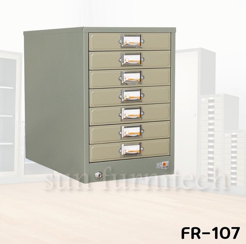 ตู้เก็บแบบฟอร์ม 7 ลิ้นชัก ตั้งโต๊ะ (กระดาษ A4) Taiyo รุ่น FR-107