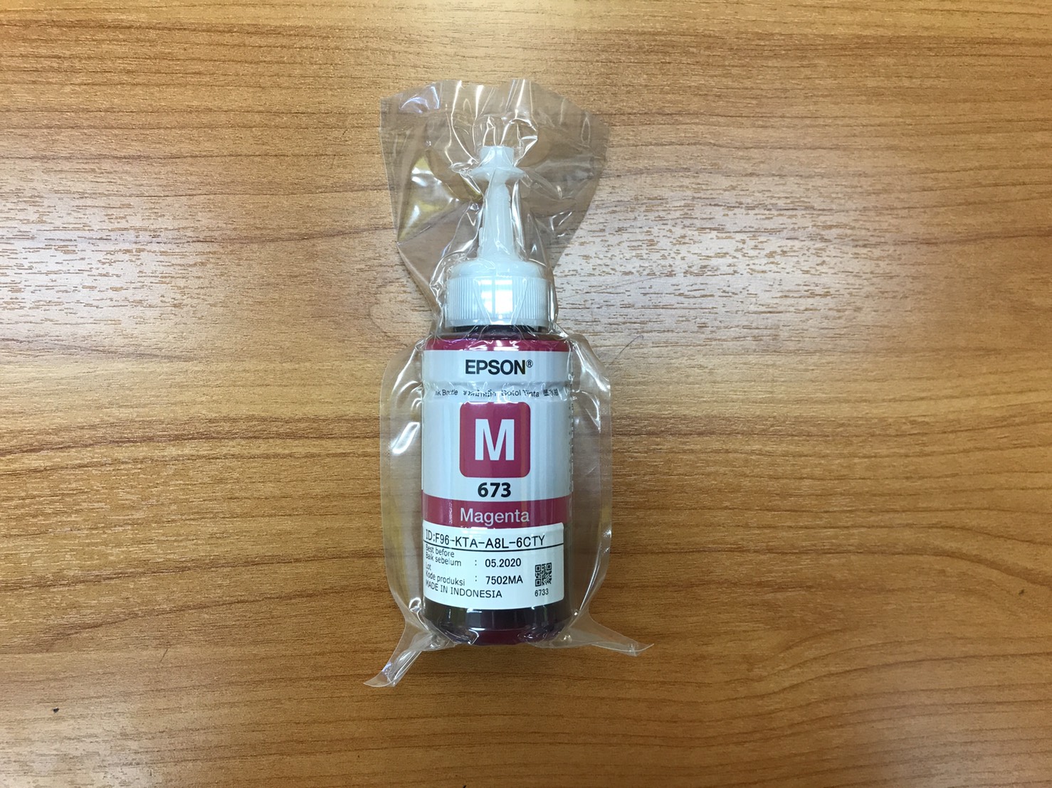 น้ำหมึกปริ้นเตอร์แท้ EPSON เบอร์ 673 M (สีแดง)