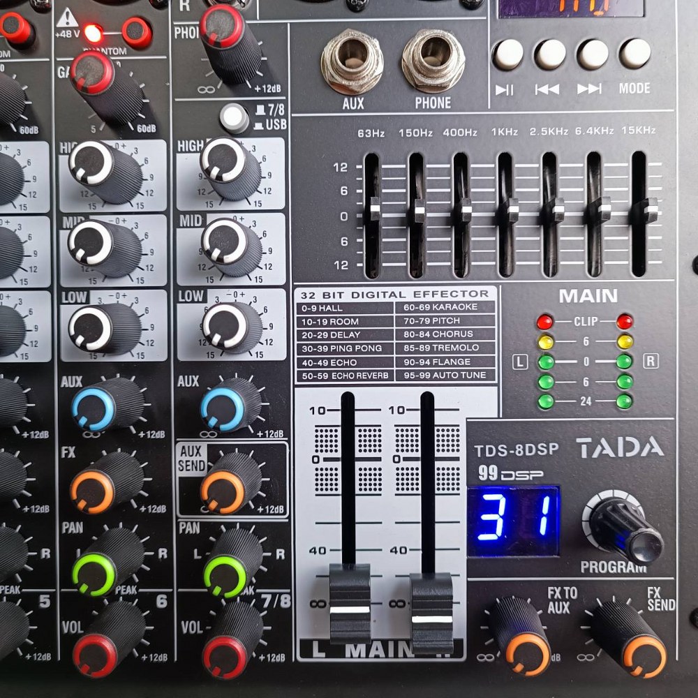 TADA TDS-8 DSP MIXER มิกเซอร์อนาล็อก เครื่องผสมสัญญาณเสียง เครื่องเสียง ธาดา TA DA TDS 8 TDS8 เอไอ-ไพศาล