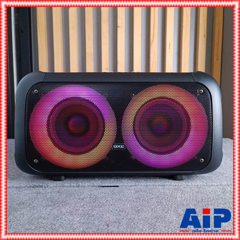 GXL GL-9696MB ลำโพง พร้อมไมค์ลอย2ตัว ON THE GO มีไฟ LED มีแบตเตอรี่ภายในตัว GXL ลำโพงบลูทูธ ลำโพงเคลื่อนที่ ตู้ลำโพงเอนกประสงค์ GL 9696MB GL9696MB เอไอ-ไพศาล