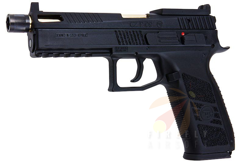 KJ WORKS CZ P09 OR GBB AIRSOFT PISTOL THREADED VER.(RMR READY)-BK