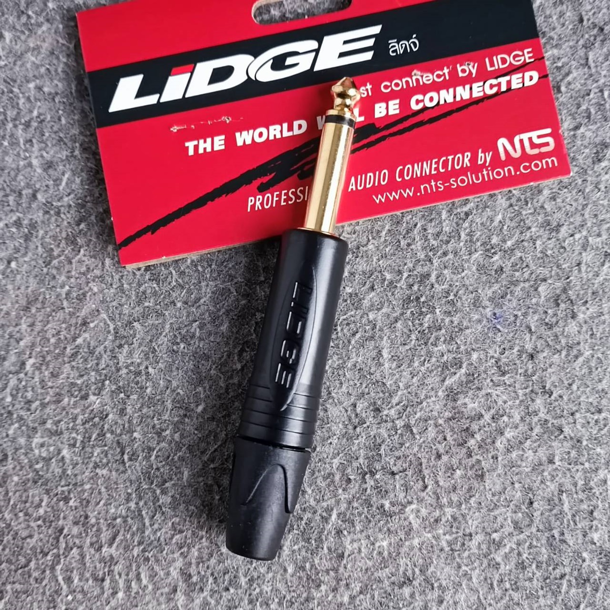1ตัว LIDGE YM-201G สีดำขั้วทอง MIC MONO ปลั๊กโฟนโมโน PHONE mono 1/4 นิ้ว รุ่น YM201G YM 201 G YM 201G YM-201