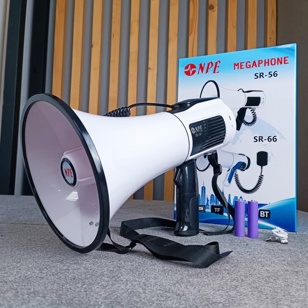 NPE SR-56 โทรโข่ง อัดเสียง ชาร์จแบตได้ USB Bluetooth Megaphone SR 56 SR56 เอไอ-ไพศาล