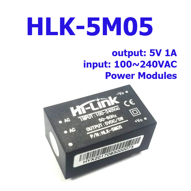 HLK-5M05 AC-DC 220V to 5V (1000mA) Step-Down Power Supply Module