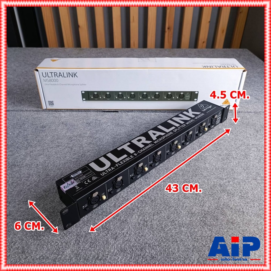 BEHRINGER MS-8000 ULTRALINK Microphone Splitter ไมโครโฟนสปริทเตอร์ ตัวแยกไมโครโฟน 8 in/16 out ตัวแยกสัญญาณไมโครโฟน 8 แชนเนล MS 8000 MS8000 เอไอ-ไพศาล