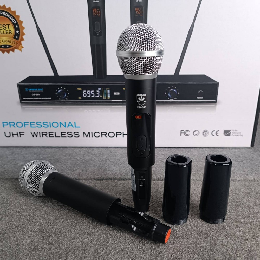 PROEUROTECH CB-580 ไมค์ลอย **มือถือคู่** CB 580 CB580 ไมค์ลอยคู่ ไมค์โครโฟนไร้สาย เอไอ-ไพศาล