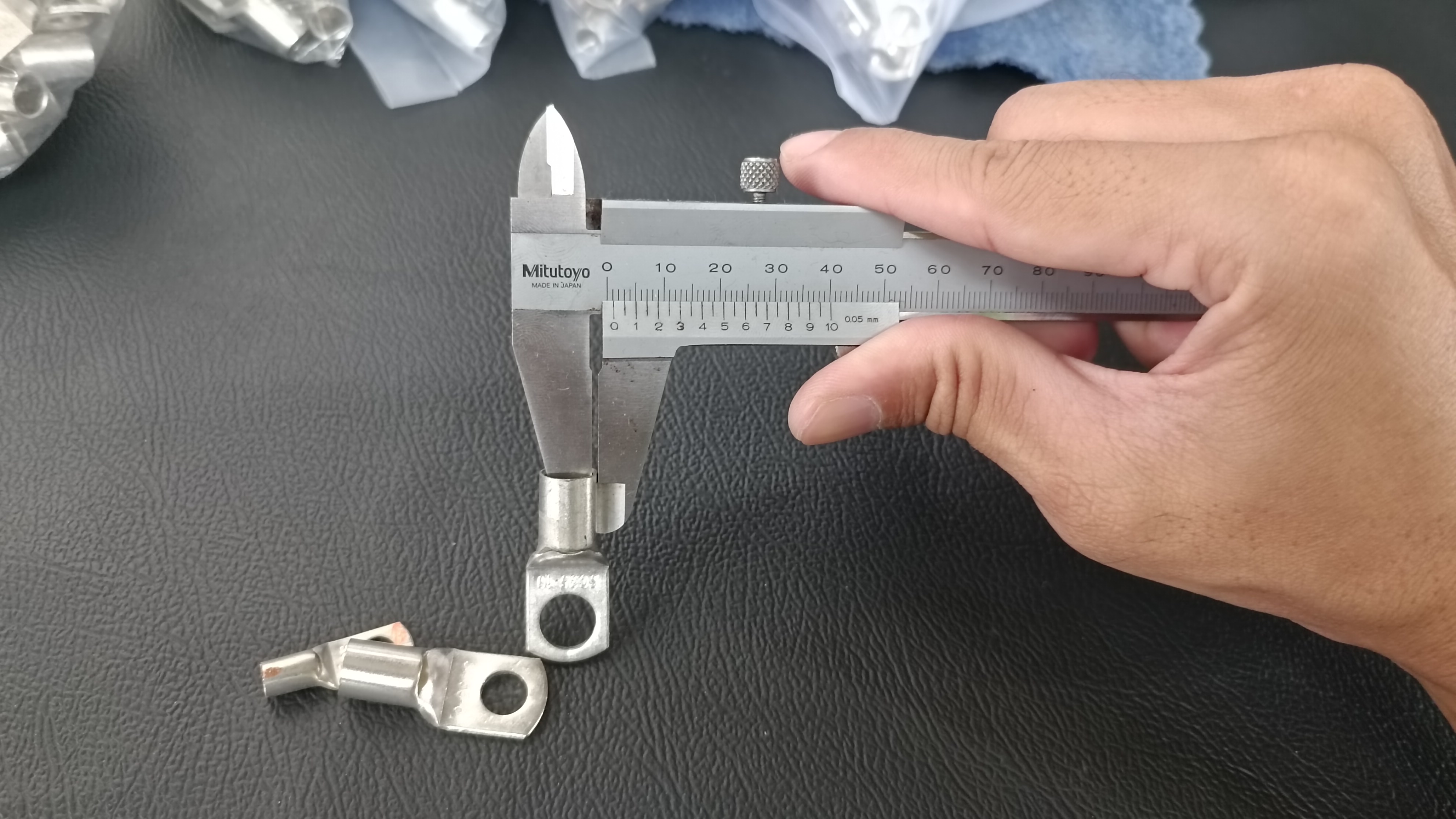 หางปลา SC หางปลาทรงยุโรป หางปลาทองแดง เคลือบนิกเกิล สำหรับเป็นจุดต่อสายไฟ งานแบตเตอรี่ งานไฟฟ้า แพ๊ค 5ชิ้น