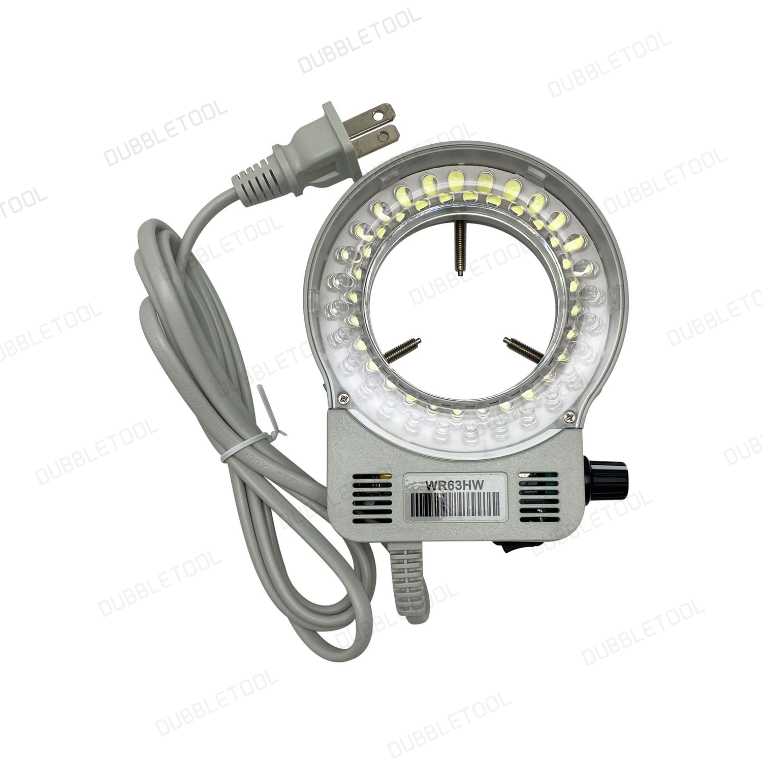 ไฟวงแหวน ไฟกล้องจุลทรรศน์ ไฟวงแหวนแบบปรับ แสงสีขาว LED Ring Light for Microscope 100-240VAC Ø60mm