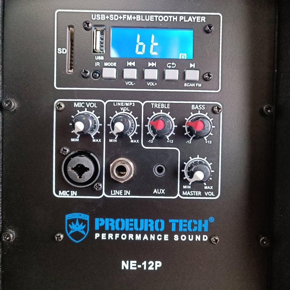 PROEUROTECH NE-12P active speaker ตู้ลำโพง มีแอมป์ในตัว 12 นิ้ว โปรยูโรเทค ตู้ลำโพง ตู้ลำโพงบลูทูธ NE 12P NE12P เอไอ-ไพศาล
