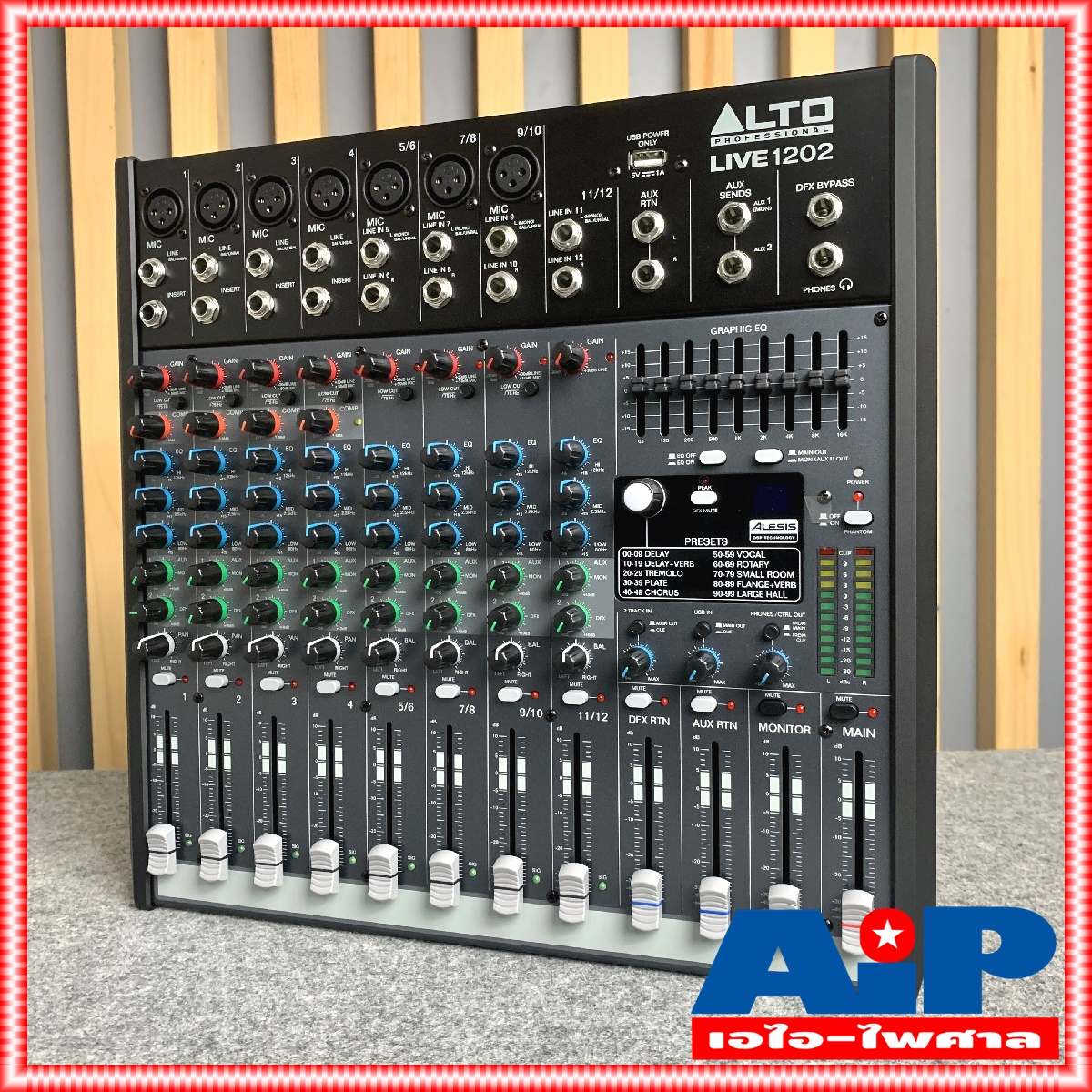 ALTO LIVE-1202 MIXER เครื่องแต่งเสียง เครื่องปรับแต่งเสียง เครื่องเสียง มิกเชอร์ มิกซ์ LIVE 1202 LIVE1202 เอไอ-ไพศาล