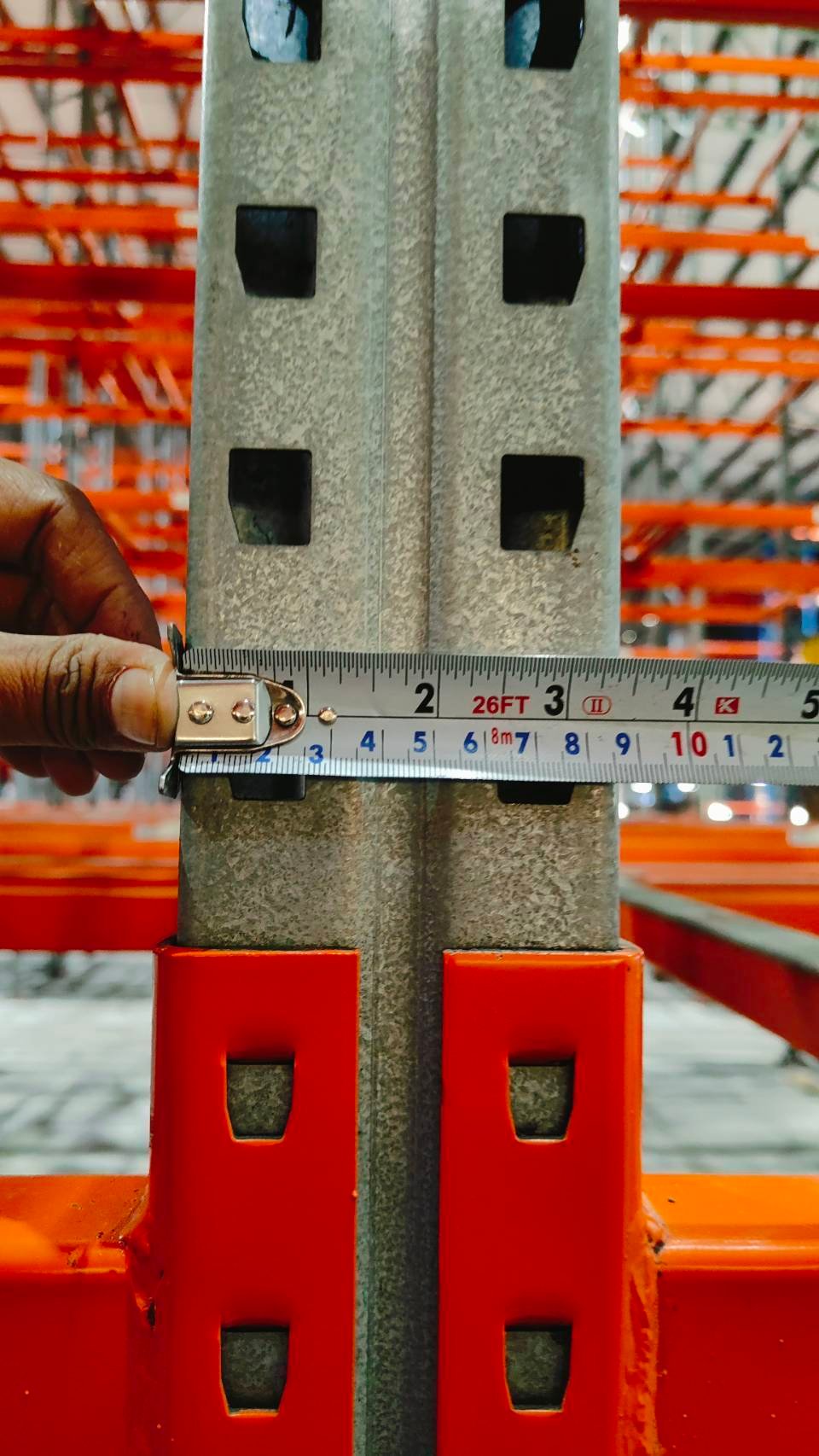 Selective rack ของเชฟเฟอร์ มาเล ขนาด ลึก 1.05m ยาว2.7m สูง 9.3m รับน้ำหนักได้ชั้นละ 2000 kg