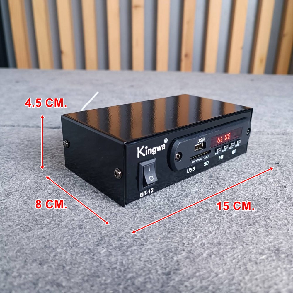 KINGWA BT-12 เครื่องอ่านUSB บูลทูธ พร้อมรีโมทใช้ได้ทั้งไฟบ้าน และไฟรถ12V AC/DC เครื่องเล่น KING WA BT 12 BT12 เอไอ-ไพศาล