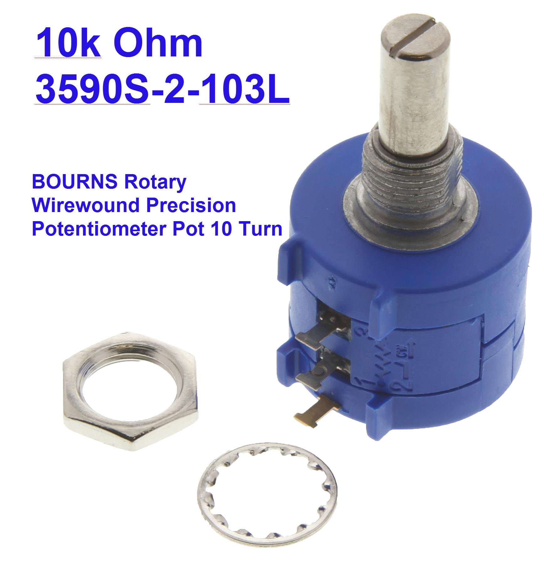 3590S-2-103L 10K Ohm BOURNS Rotary Wirewound Precision Potentiometer Pot 10 Turn