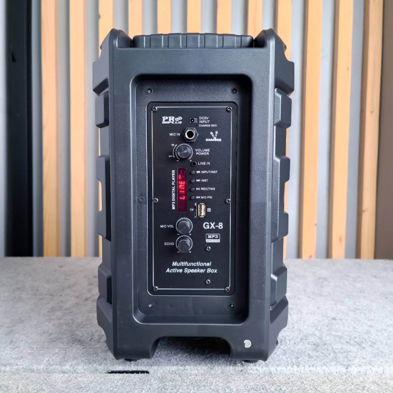 PROPLUS GX-8 ลำโพงล้อลาก ไมค์ลอย มือถือ1ตัว และ ไมค์ลอย แบบหนีบ 1ตัว มีแบตเตอรี่ในตัว ชาร์จไฟได้ ลำโพง ตู้ลำโพงพลาสติก 8" + แอมป์ PRO PLUS GX 8 GX8 เอไอ-ไพศาล