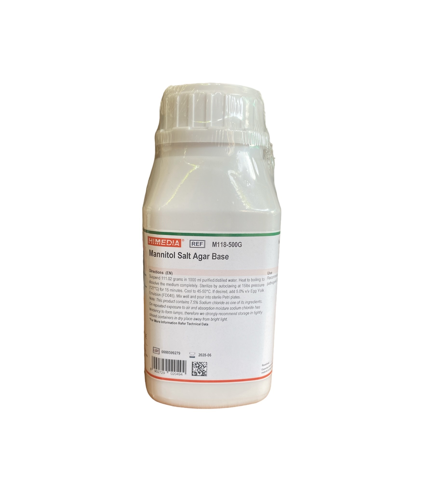 Mannitol Salt Agar Base, 500 g -Himedia