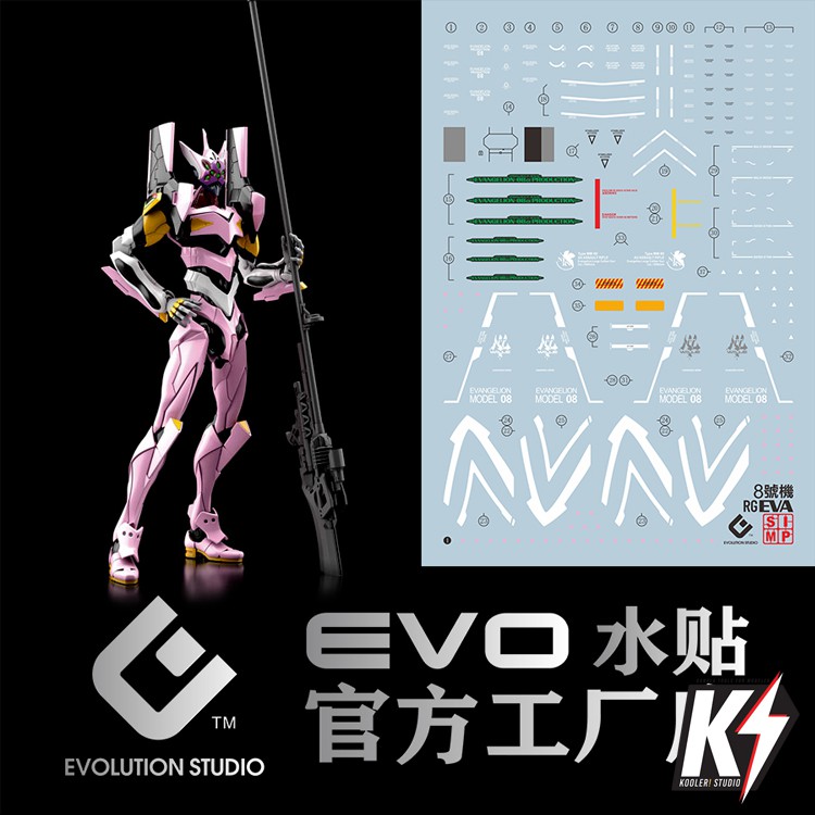 Waterdecal EVO RG No 8 machine #ดีคอลน้ำสำหรับติดกันพลา กันดั้ม Gundam พลาสติกโมเดลต่างๆ