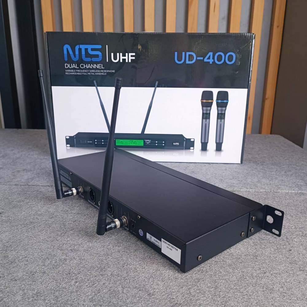 NTS UD-400 ไมค์ลอยถือคู่ UHF ปรับความถี่ได้ ไมโครโฟนไร้สาย เอ็นทีเอส UD 400 UD400 เอไอ-ไพศาล