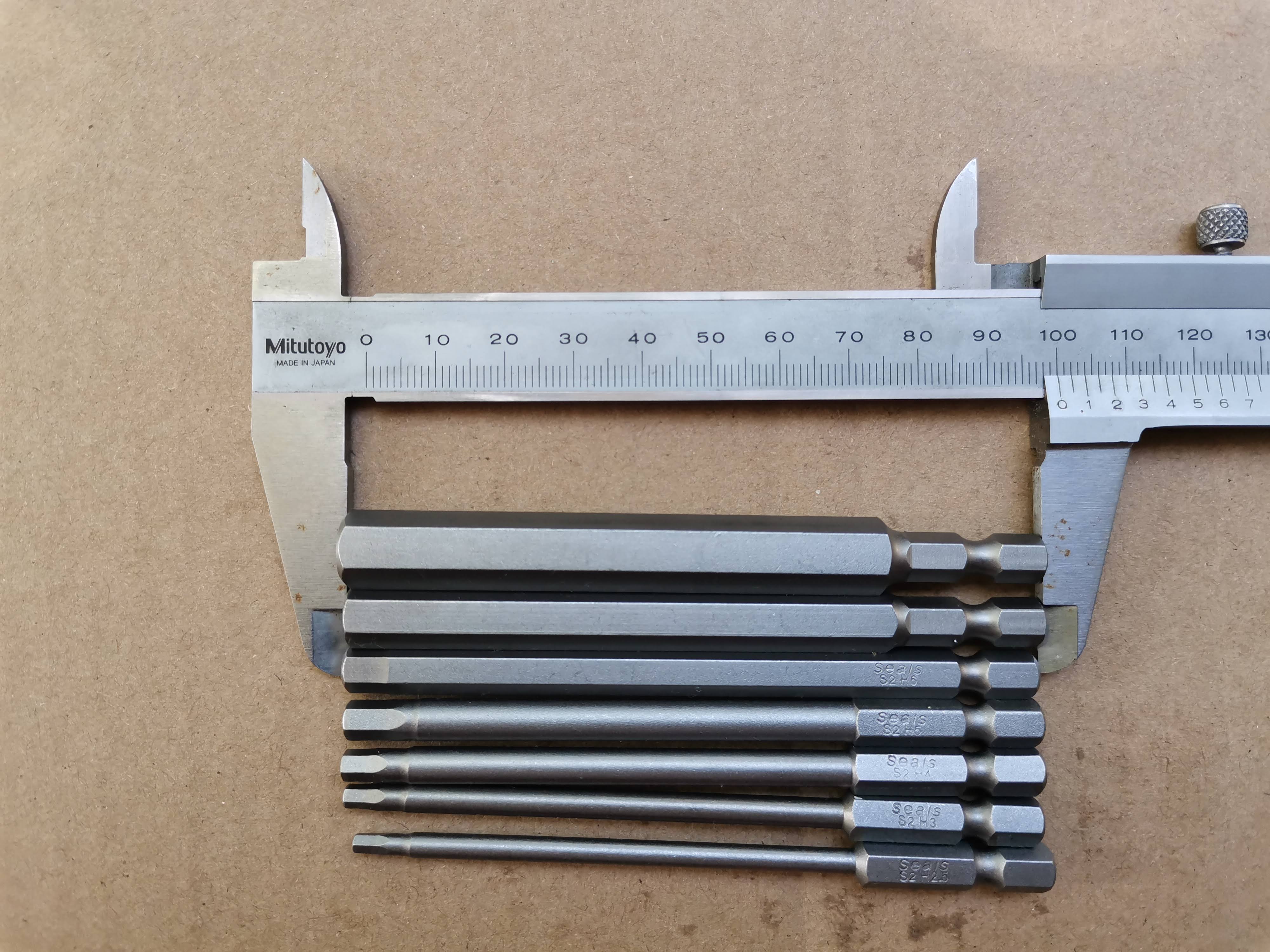ไขควงหกเหลี่ยม Hex key set สำหรับใช้กับสว่าน เข้าที่แคบ ก้านยาวพิเศษ 100มม เหล็ก S2 แบ่งจากแพ๊คใหญ่ 7ตัวเซ็ต