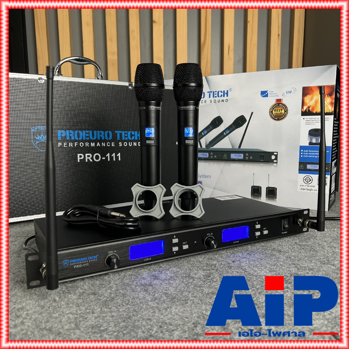 ความถี่ใหม่ กสทช PROEUROTECH PRO111 ไมค์ลอยมือถือคู่UHF มีกระเป๋า ไมค์ลอยคู่ ไมค์คาราโอเกะ PRO EUROTECH PRO 111 แถม อุปกรณ์ย้ายเสา กระเป๋าเก็บไมค์ PRO-111 โปรยูโรเทค ยูโรเทค เอไอ-ไพศาล