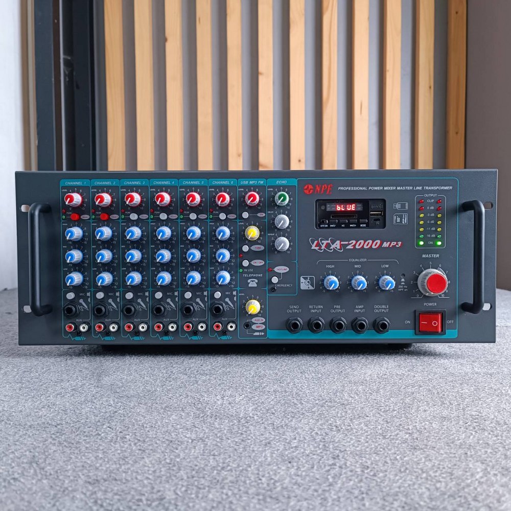 NPE LTA-2000MP3 POWERMIXER+LINE+USB พาวเวอร์มิกเซอร์เครื่องขยายเสียงตามสาย 2000 วัตต์ MP3 USB LTA 2000MP3 LTA2000MP3 เอไอ-ไพศาล