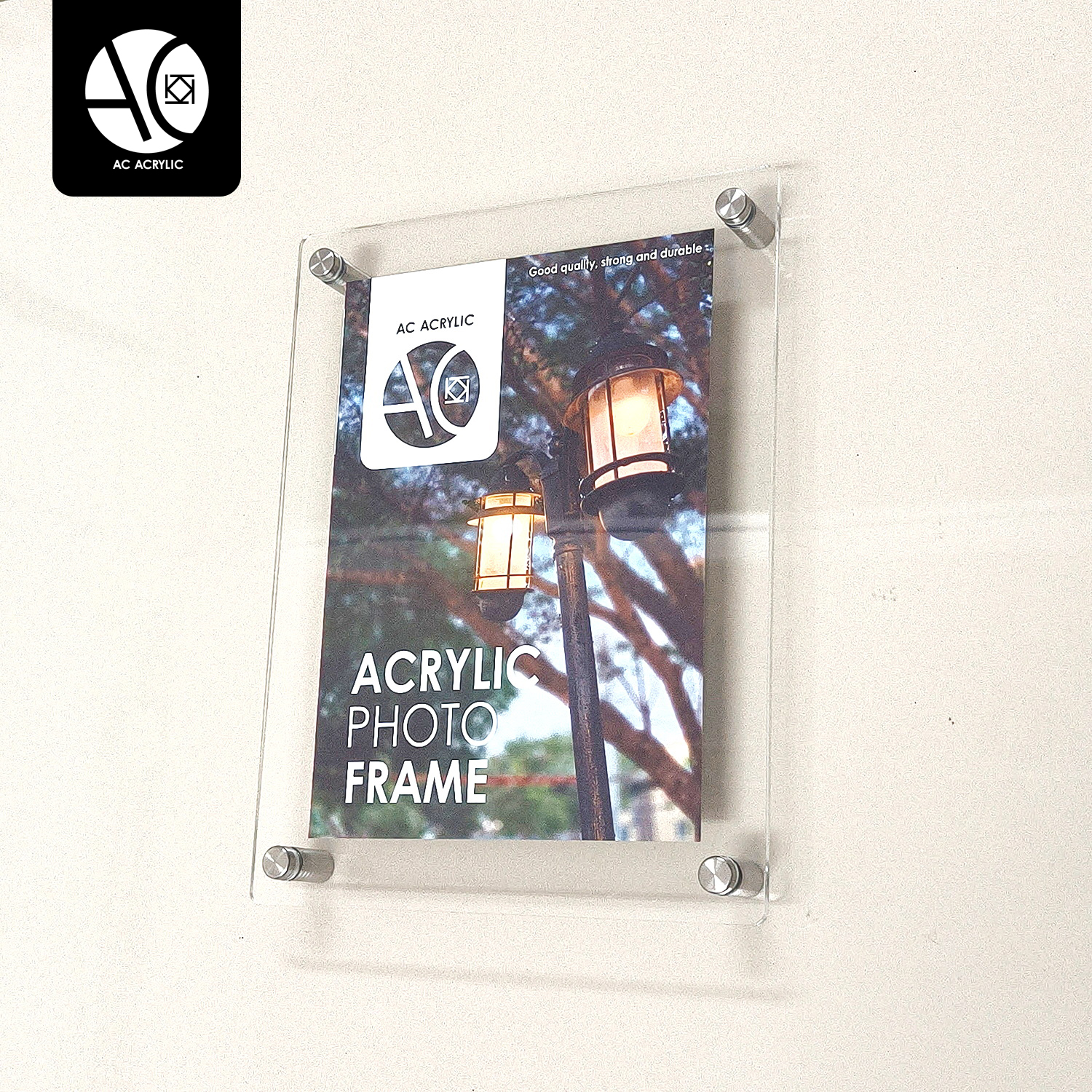 ป้ายอะคริลิคติดผนัง กรอบรูปอะคริลิค A5 พร้อมหมุด แถมน๊อตและพุก (FW5)