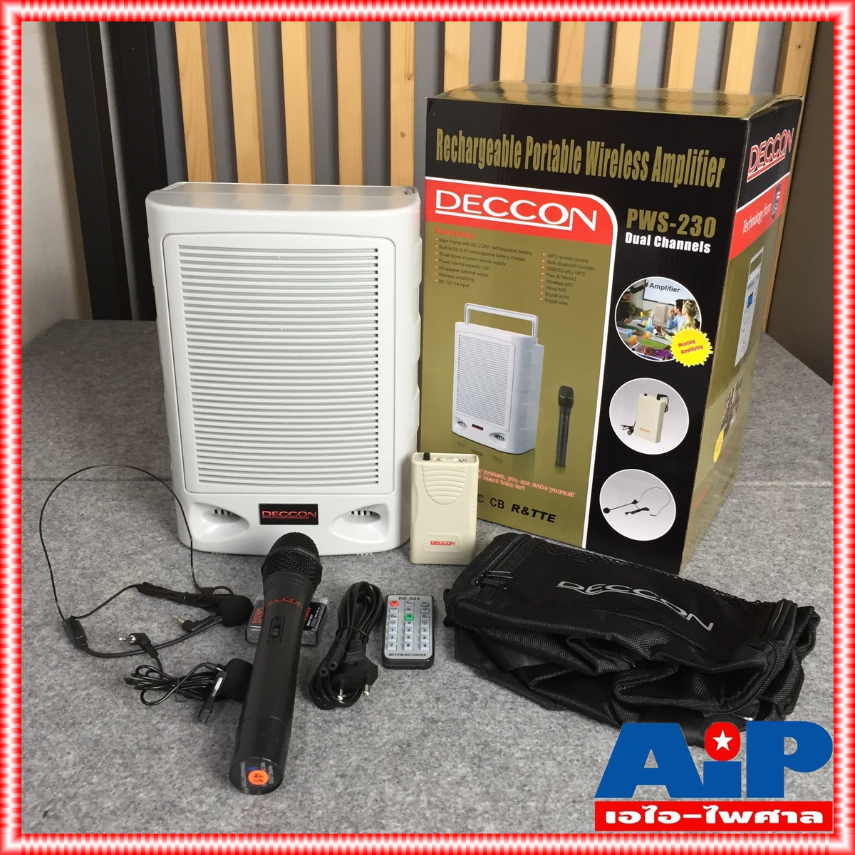 DECCON PWS-230UTB เครื่องช่วยสอน พร้อมไมค์ไร้สาย แบบคาดศรีษะ แบบถือ และแบบหนีบ เครื่องเล็กพกพาสะดวก PWS 230UTB PWS230 UTB PWS230UTB เอไอ-ไพศาล