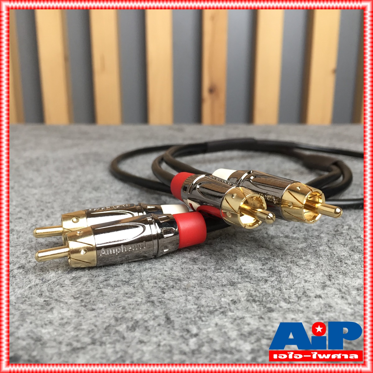 1เมตร AMPHENOL CA4549-4549-WB-001 สายRCAx2หัวท้าย ยาว1เมตร
