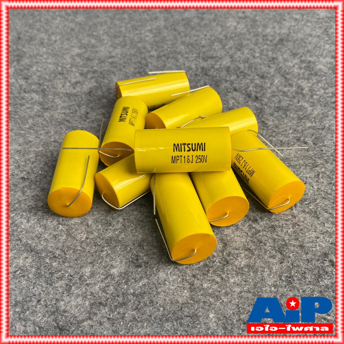 1ตัว MITSUMI 16UF 250V Cสีเหลือง MPT คาปาซิเตอร์ C16/250V C16/250Vสีเหลือง Cเสียงกลาง 16UF 250V 16/250 16 UF เอไอ-ไพศาล