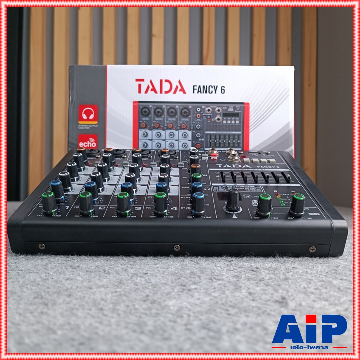 TADA FANCY-6 MIXER สีดำ มิกเซอร์ TADA Fancy 6 ช่องสัญญาณ 4 โมโน 1 สเตอริโอ แจ็ค combo มี Bluetooth มี USB เล่น Mp3 ได้ มีเอฟเฟกแท้ effect EQ 7 แบนด์ มี REC เรดคอร์ด สามารถ บันทึกเสียงได้ เอไอ-ไพศาล