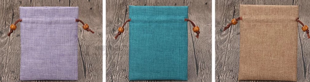 ถุงผ้ากระสอบ ขนาด 12*15 cm ทำ logo ได้ ถุงผ้าใส่ของขวัญ ของชำร่วย ผ้ากระสอบ สายลูกปัดไม้ สวย ๆ 865350