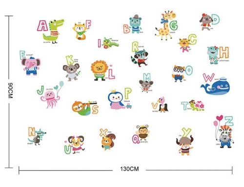 สติ๊กเกอร์คำศัพท์ พยัญชนะABC
