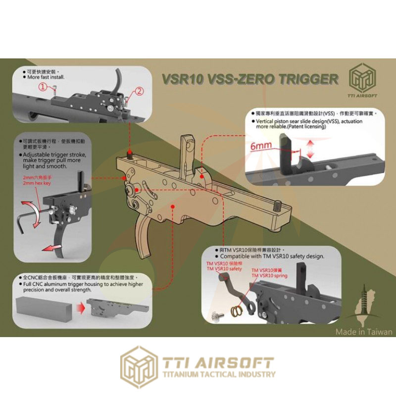 TTI Airsoft Zero Trigger for VSR-10 / VSS-10