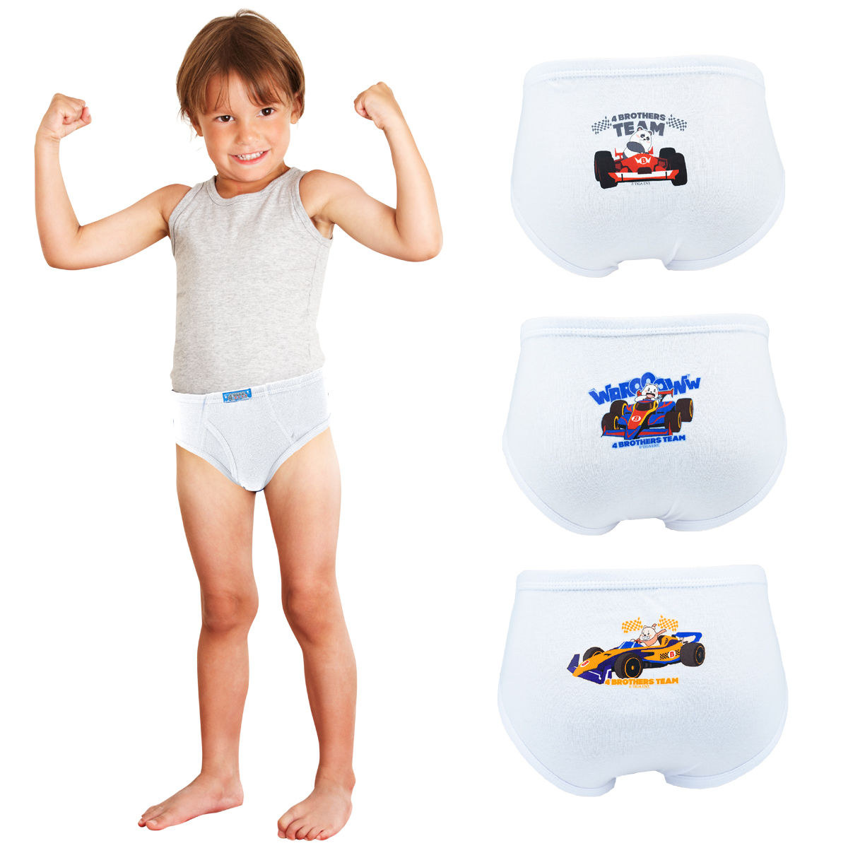 J Press กางเกงในเด็กผู้ชาย พิมพ์ลายการ์ตูน (J.Press X Tiga) No.9704 จำนวน 3ตัว/เซ็ท