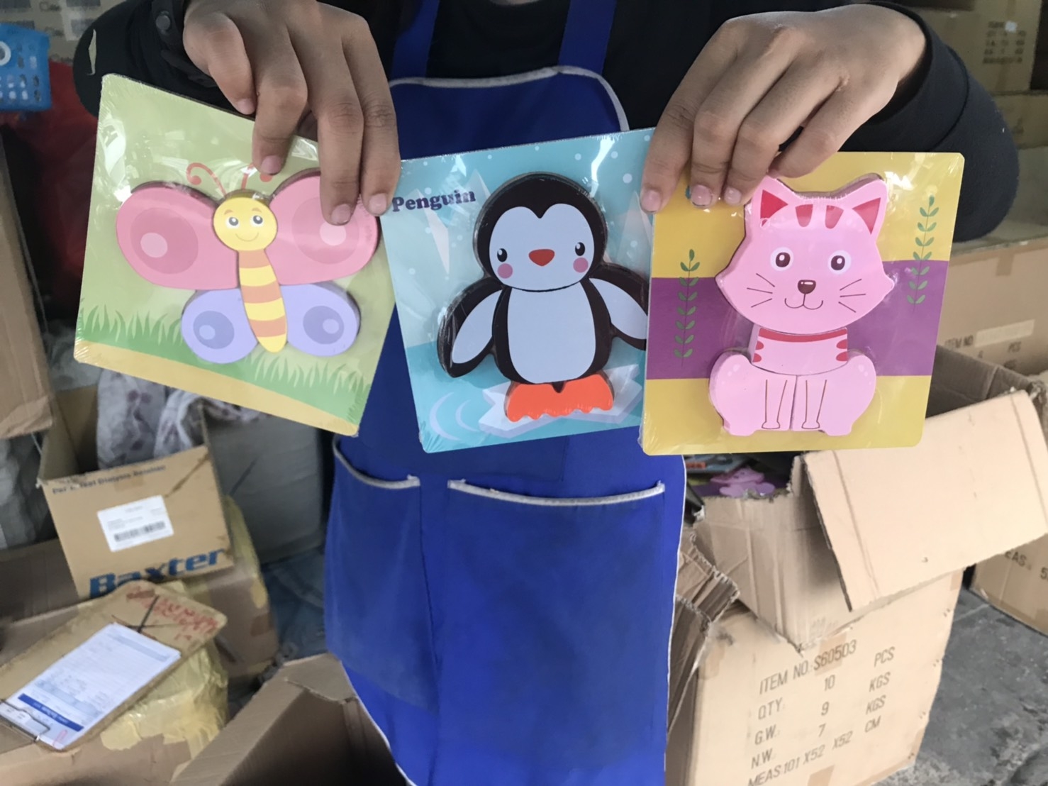 19A160 ของเล่นเด็ก ของเล่นไม้ แผ่นไม้รูปสัตว์ ปลีกชิ้นละ (ของหมด)