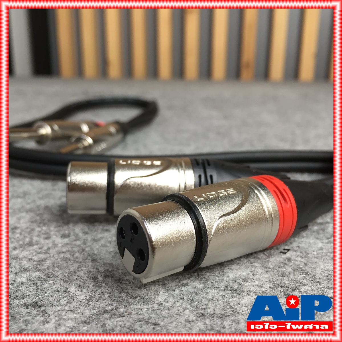 สายคู่ข้างละ2หัว 1เมตร LIDGE YM-711 สาย CANNON เมีย - MIC สายดำ YM 711 YM711 สายสัญญาณเสียง XLR เมีย ออก PHONE สายสัญญาณ