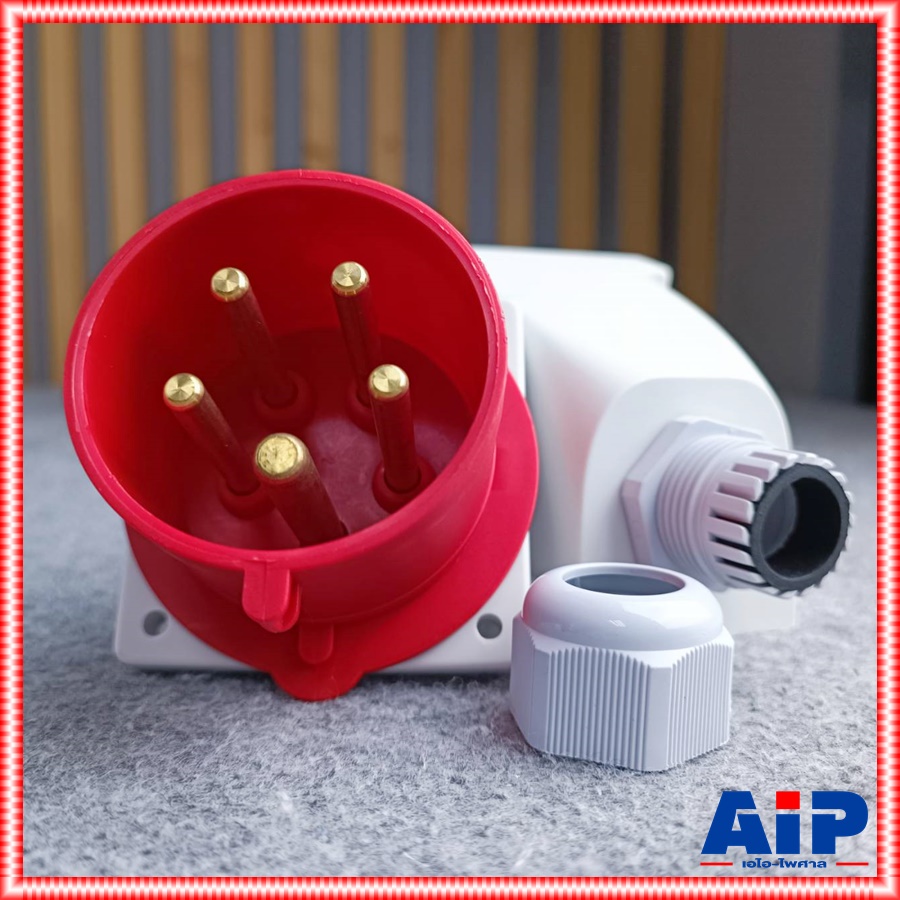 ปลั๊กP525 5ขา 32Aสีแดง ปลั๊กP 525 ปลั๊กตัวผู้ เพาเวอร์ปลั๊ก ปลั๊กตัวผู้แบบยึด ปลั๊กตัวผู้5ขา ปลั๊กP-525 เอไอ-ไพศาล
