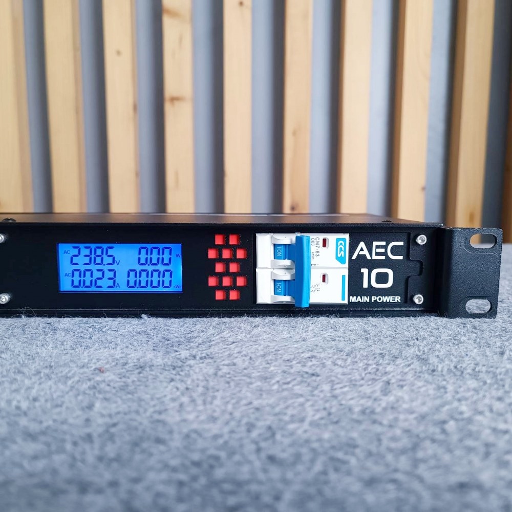ปลั๊กขาว COMSON AEC-10 รุ่นใหม่ ปลั๊กRACK 12ช่อง มิเตอร์ วัด4แบบ AEC10 AEC 10 ปลั๊กพ่วงติดแร็ค ปลั๊กรางจ่ายกระแสไฟ คอมสัน หน้าจอแสดงผลและเบรกเกอร์ เอไอ-ไพศาล