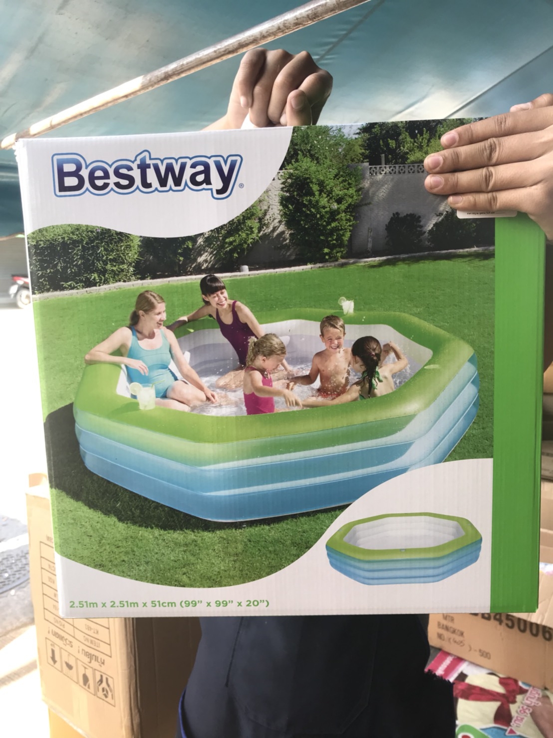 54119B สระน้ำเป่าลม 8 เหลี่ยม Bestway ลิขสิทธิ์ถุกต้อง