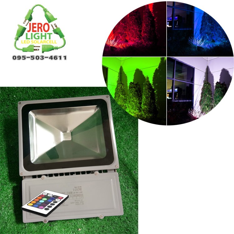 โคมไฟสปอร์ตไลท์ LED 100 w (RGB) เปลี่ยนสีได้