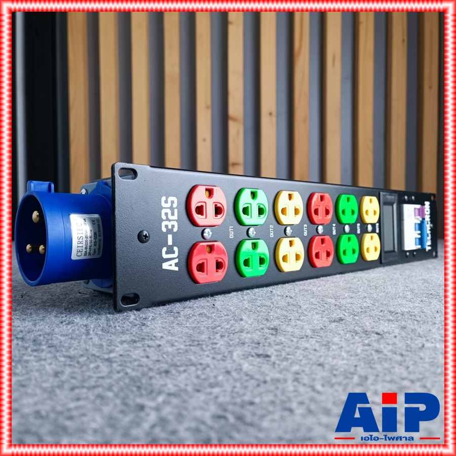 TECHCRON AC-32S ชุดโหลดไฟ 1เฟส ปลั๊กคละสี *สีฟ้า* ปลั๊กโหลดไฟ วัสดุเป็นเหล็ก พร้อมจอแสดงผล AC32S AC32S AC32 S AC-32 AC 32 S เอไอ-ไพศาล