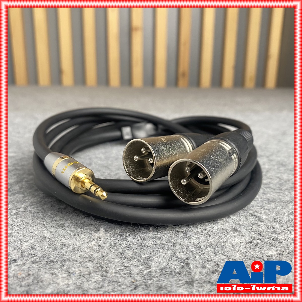 3เมตร DYNACOM J296/J304 สายTR-ST 3.5mmออกXLRผู้x2 สายสัญญาณเสียง สายสัญญาณสำเร็จรูป สายP.TR-ST 3.5mmออกCANNONผู้x2 เอไอ-ไพศาล