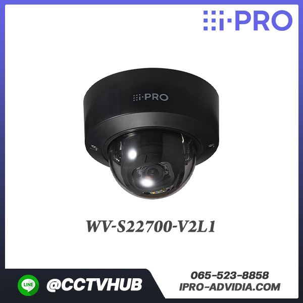 กล้องทรงโดม i-PRO รุ่น WV-S22700-V2L1 S-series High resolution Network camera with AI engine