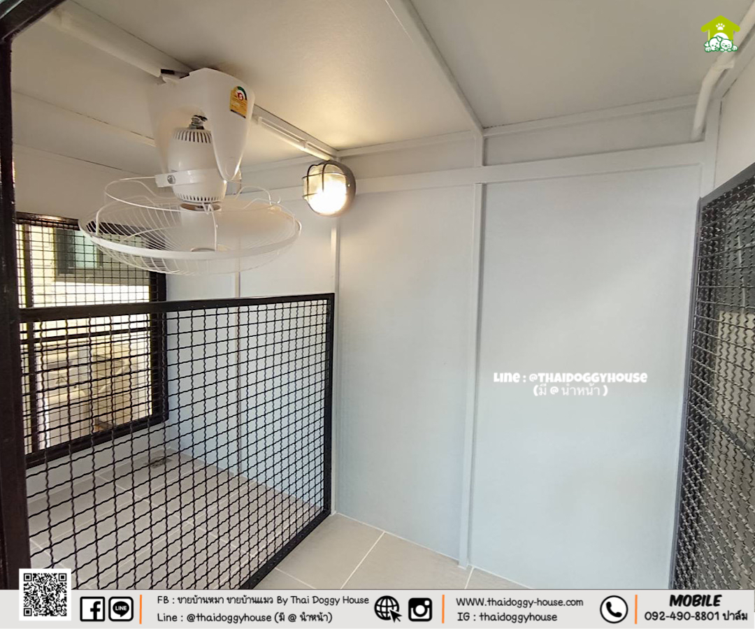 บ้านหมา บ้านแมว 𝐁𝐎𝐗 𝐒𝐓𝐘𝐋𝐄 พร้อมตะแกรงเหล็ก+ มุ้งลวดทั้งหลัง แบ่งกั้นห้องเพิ่มได้ 2 ห้อง