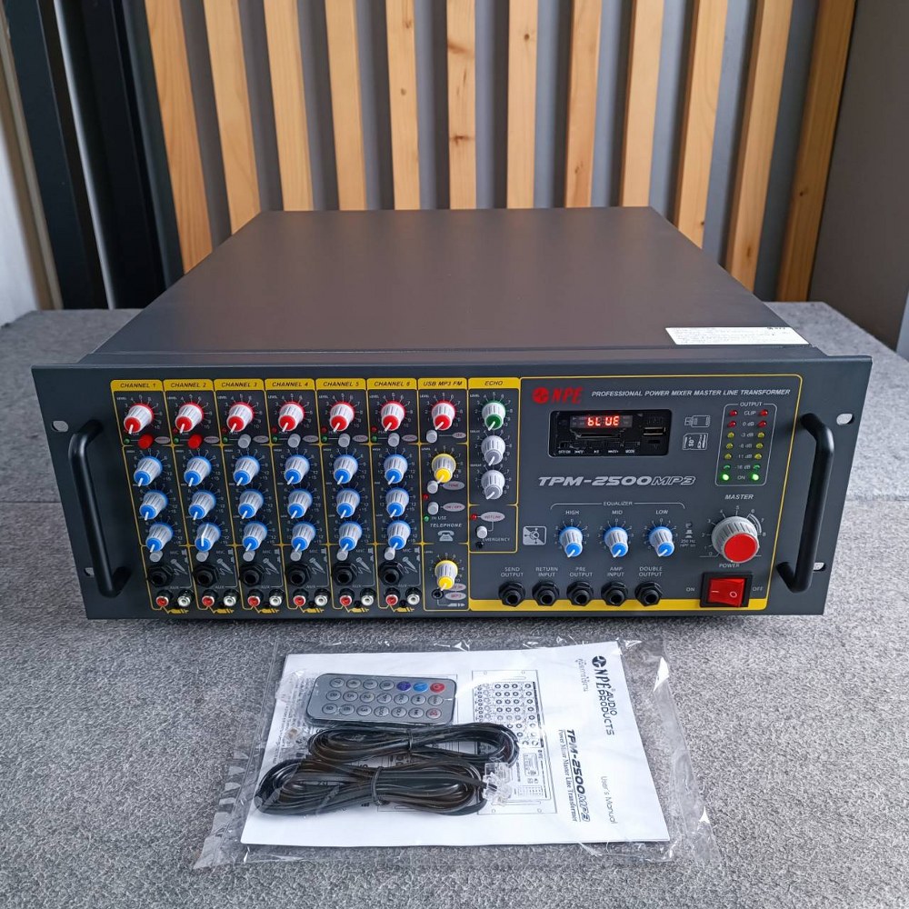 NPE TPM-2500MP3 แอมป์+LINE เพาเวอร์มิกเซอร์ เครื่องขยายเสียง TPM2500MP3 TPM 2500MP3 เอไอ-ไพศาล