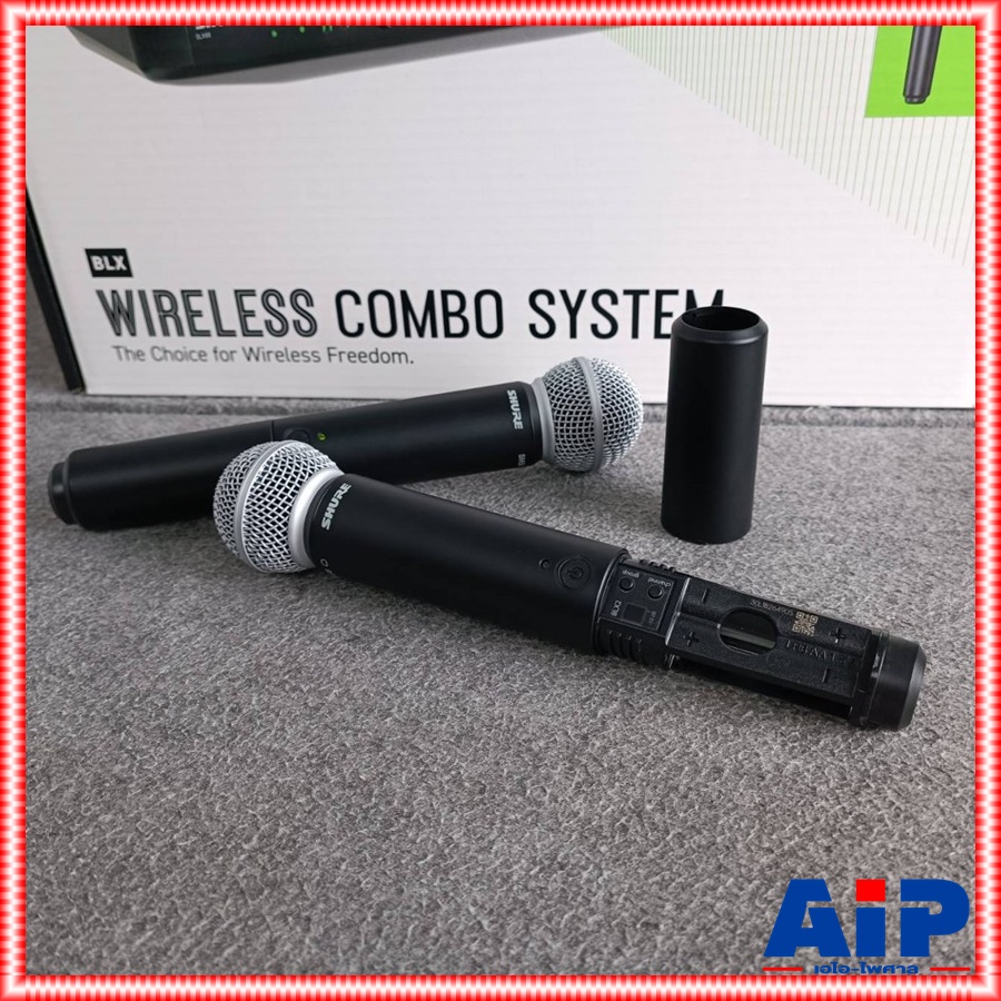 SHURE BLX288TH/SM58-Q12 ไมค์ลอยคู่ ไมโครโฟนไร้สายแบบมือถือคู่ ชนิด Dynamic คลื่นความถี่ 748-758MHz BLX 288 TH / SM 58 Q 12 BLX288TH/SM58Q12 เอไอ-ไพศาล +++