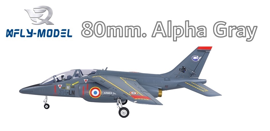เครื่องบินโฟม ดักแฟน Alpha XFly 80mm Alpha EDF JET (Gray) ตัวลำ+ชุดไฟ (ไม่รวม แบต รีซีฟ รีโมท)